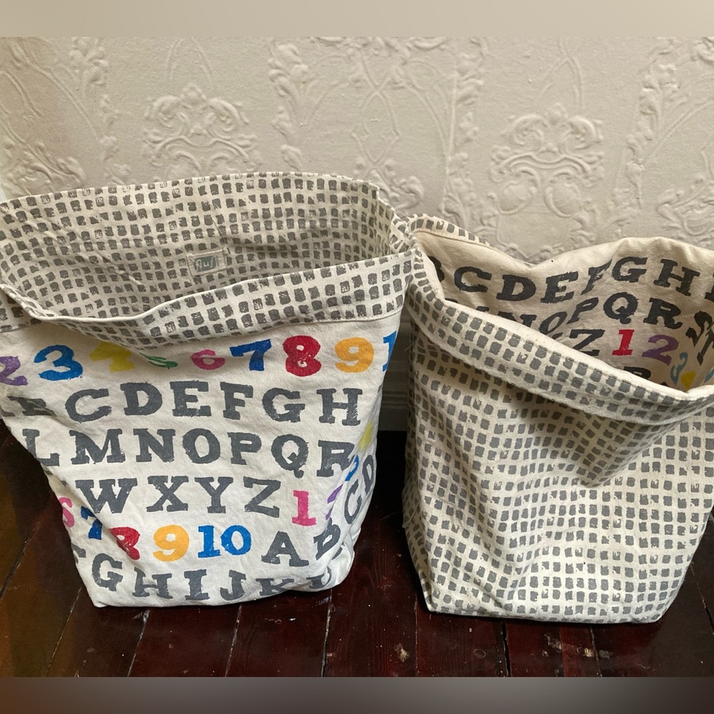 Two Fluf brand 100% organic cotton storage bags. One for $20 or Two for $30
